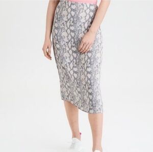 American Eagle Womens M Skirt Beige Animal Print A-Line Casual